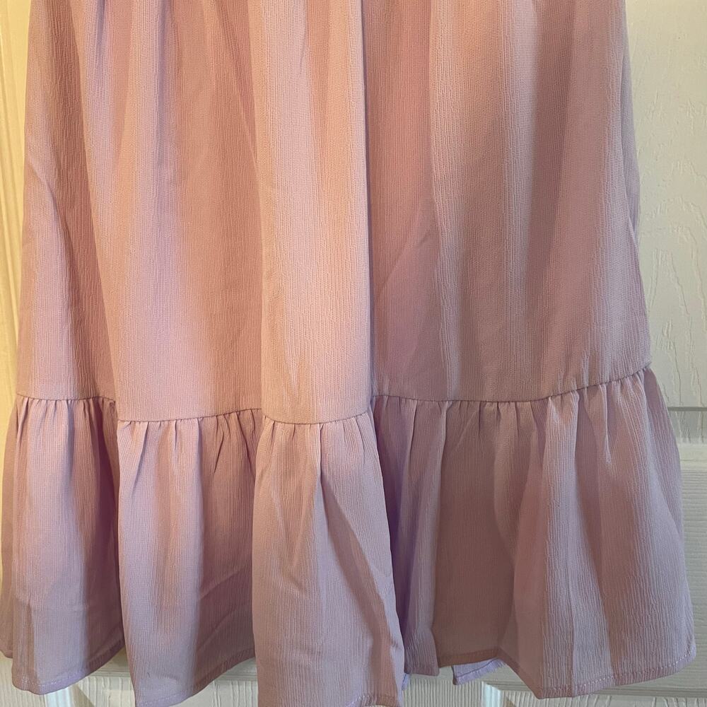 Altar’d State halter style lavender mini dress with crochet detail. Size medium - Picture 11 of 12